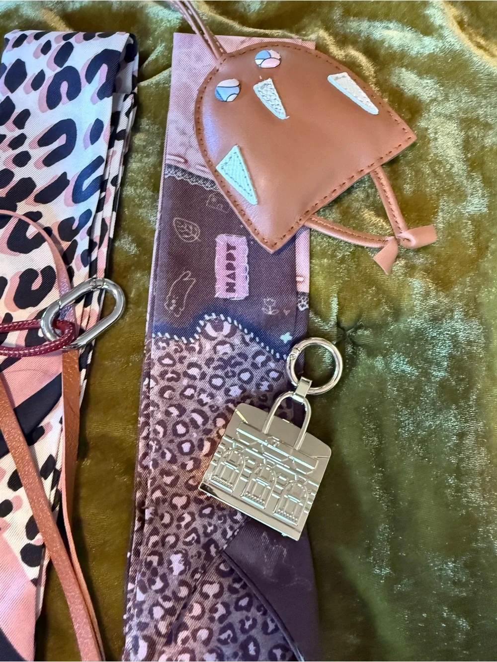 Leather bag charms gold house & twillies for Birkin